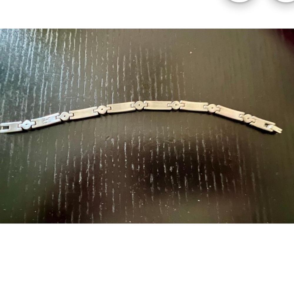 Vintage 1990s Speidel Diamonique Stainless Steel Bracelet - Picture 5 of 13